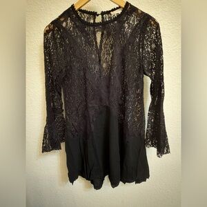 Altar'd State Black Lace Top
